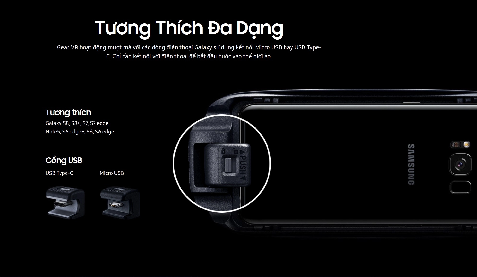 Kính thực tế ảo Samsung Gear VR 2017 (SM-R324NZAAXXV) chính hãng, G955, G950, G935 Kính thực tế ảo Samsung Gear VR 2017 (SM-R324NZAAXXV) chính hãng, G955, G950, G935